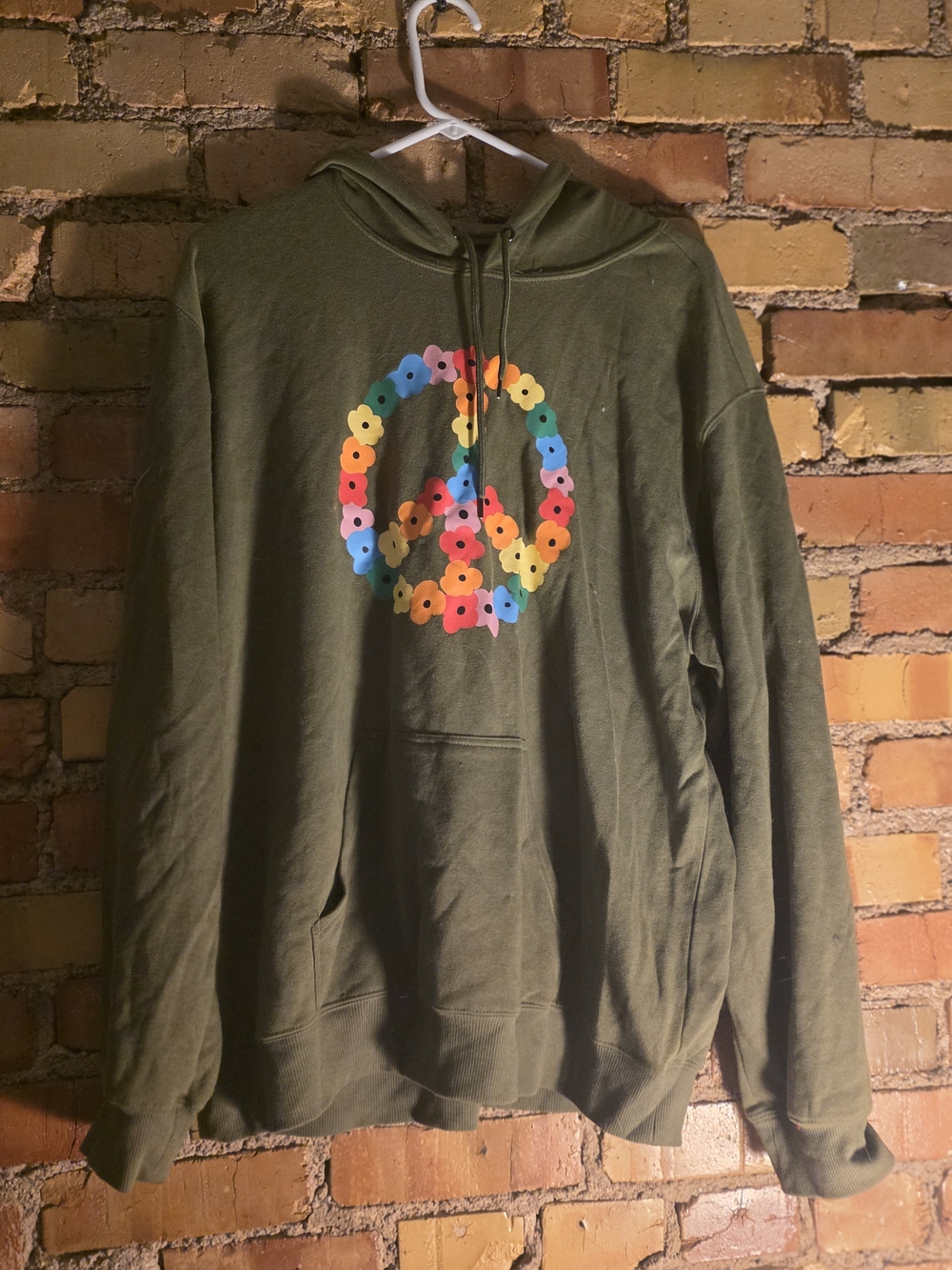 The Phluid Project Olive Green Peace Hoodie